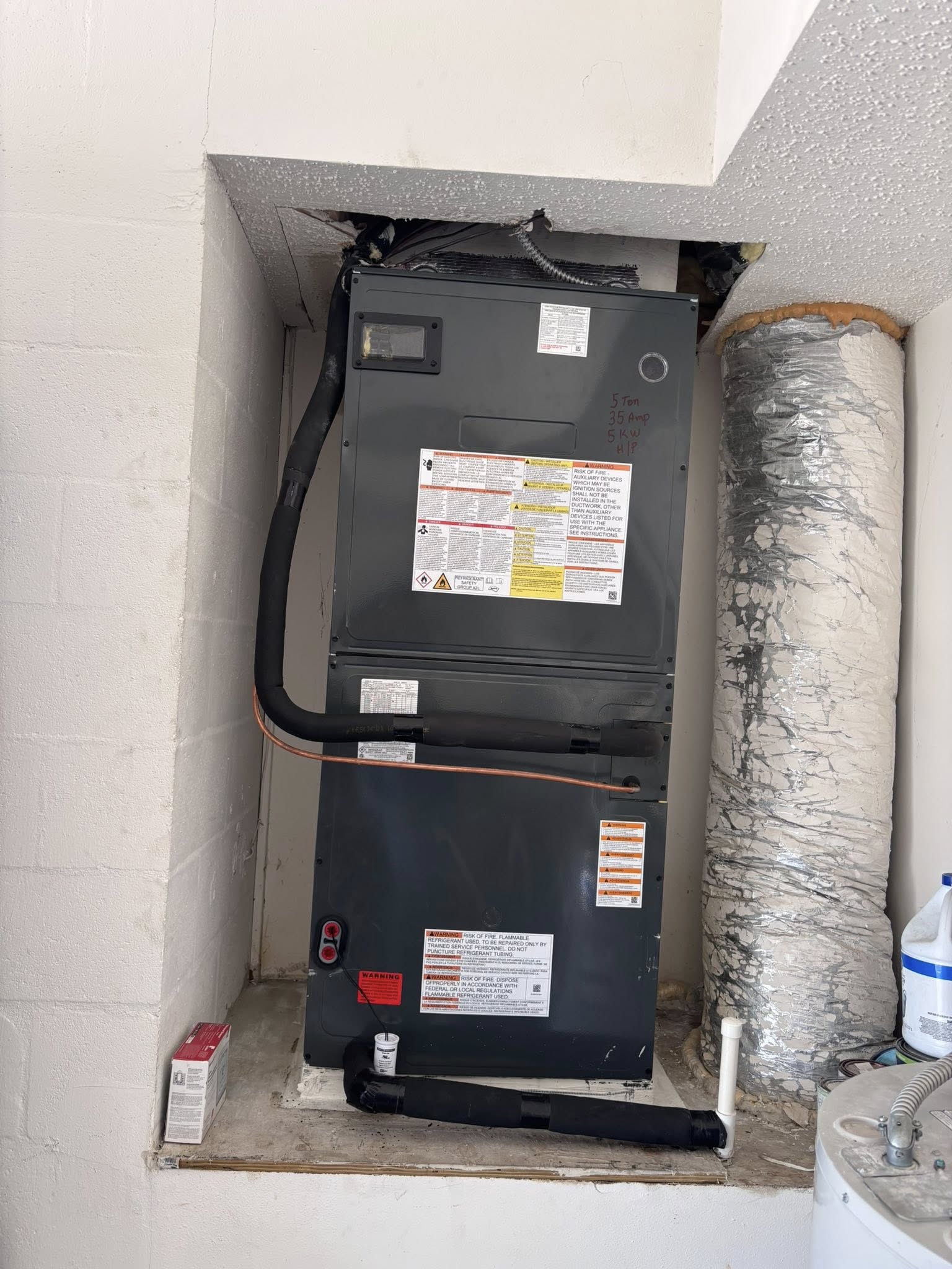 Air handler vertical interior