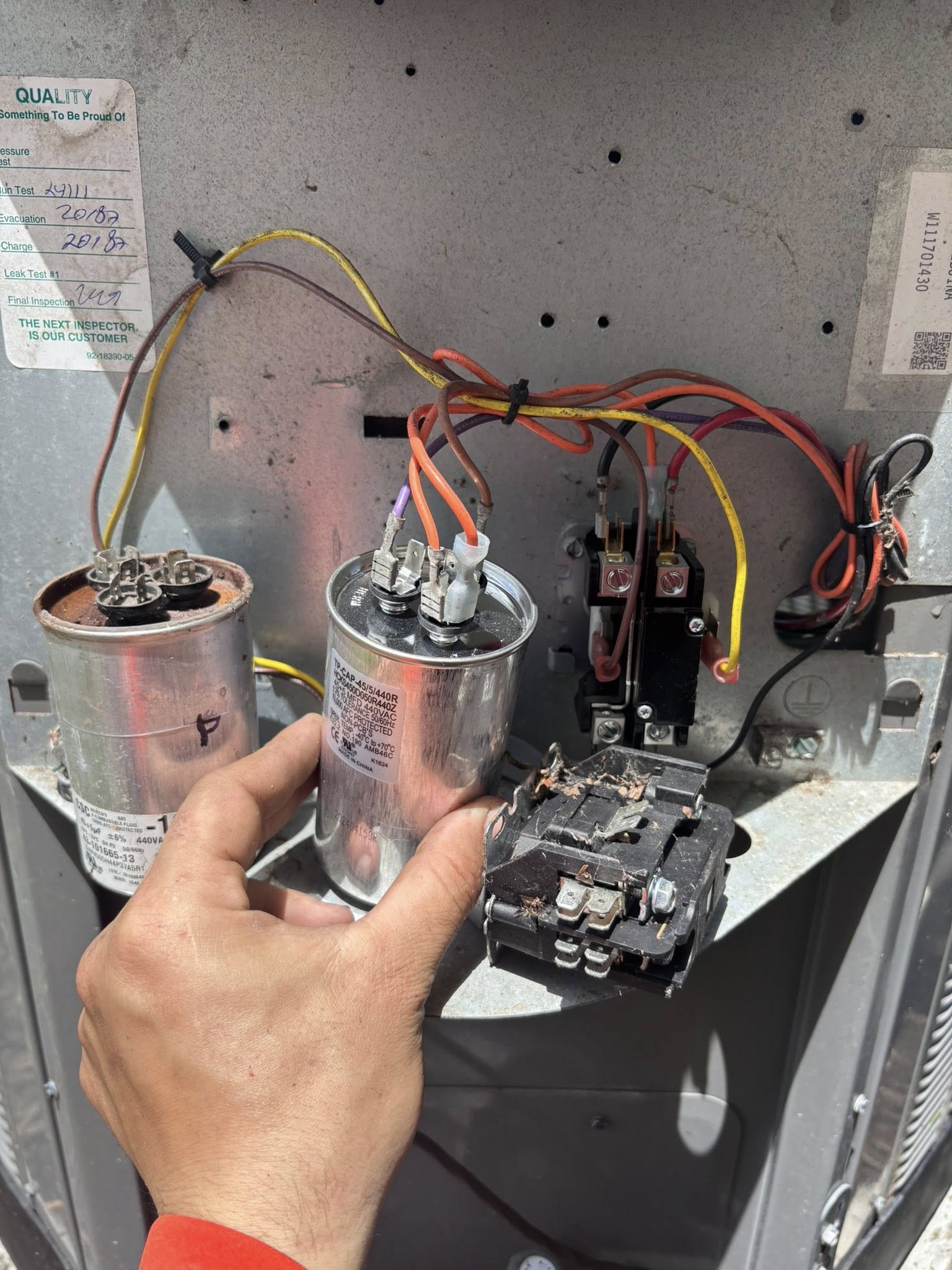 Reemplazo capacitor y contactor